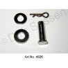 Door bolt, with snap ring and washers, Pallas, nickel plated