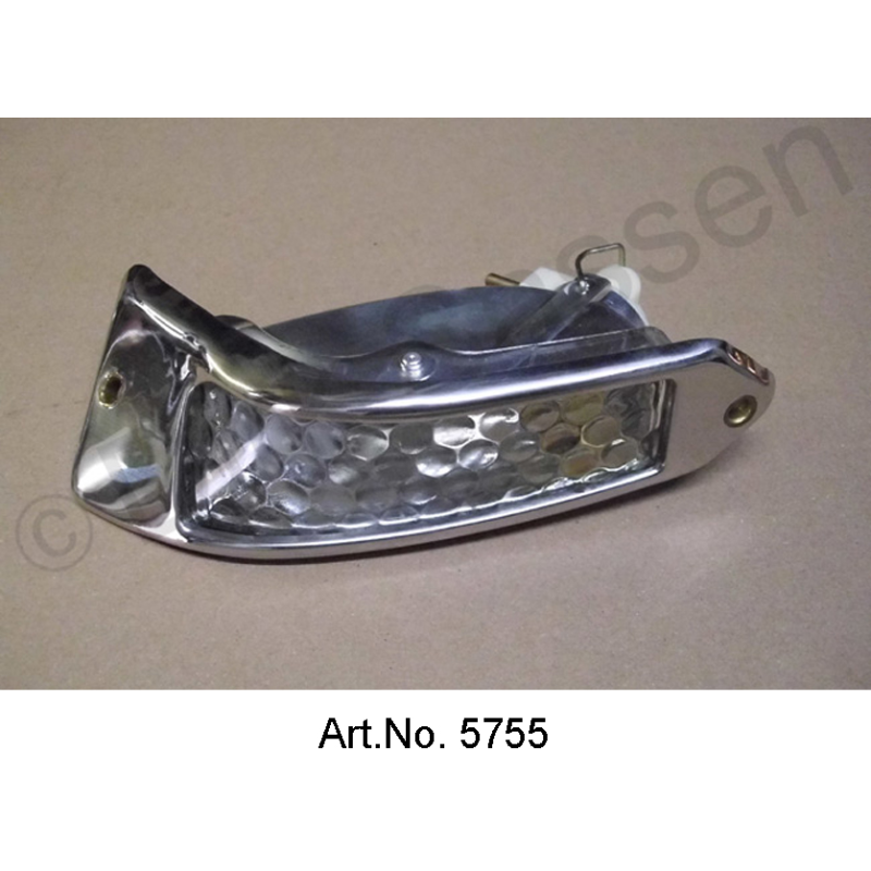 Turn signal, Pallas, white, left, until 1967, with chrome frame, reproduction