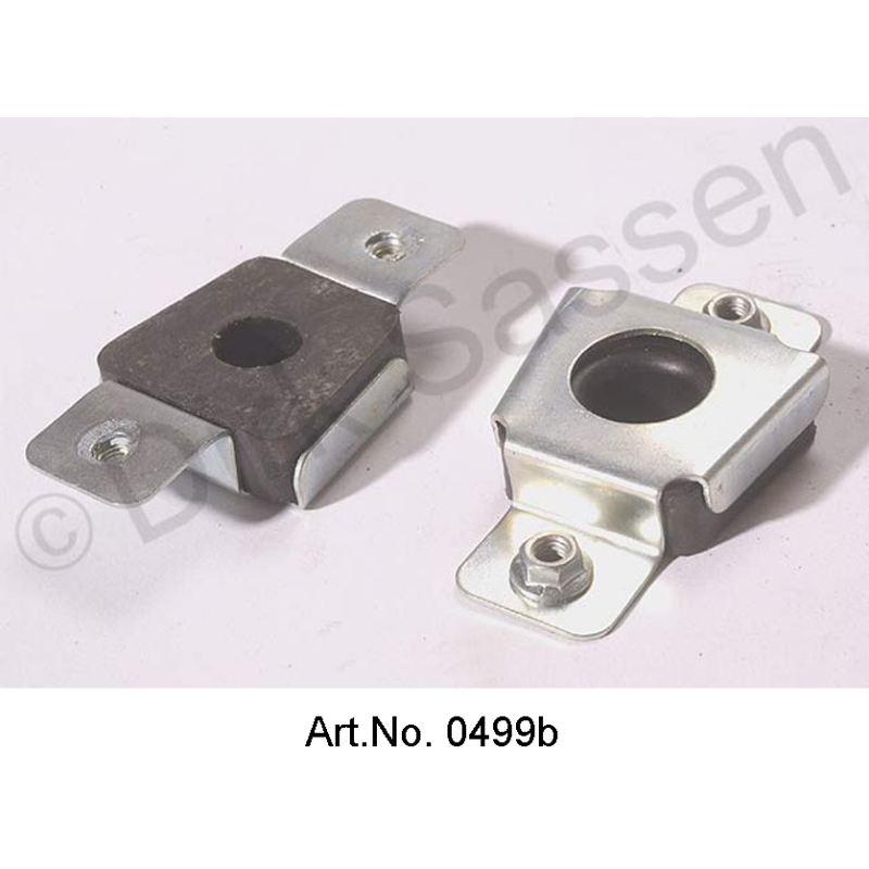 Fender kooi, gechromateerd, compleet, met vierkant geribbeld rubber