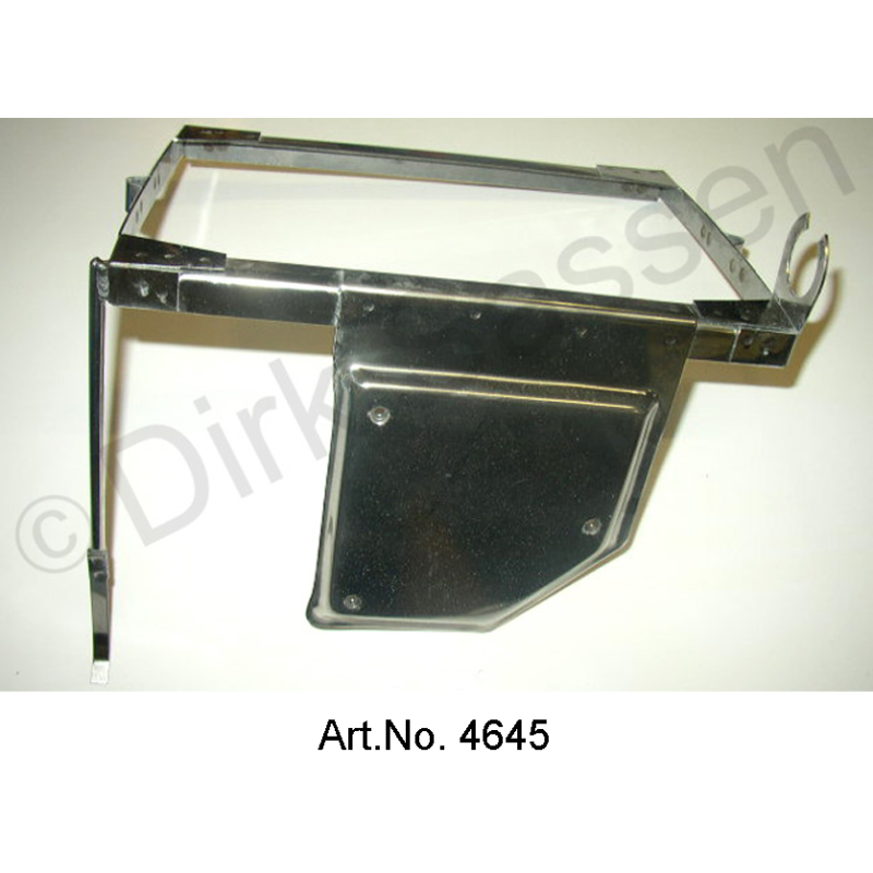 Accukader, roestvrij staal, tot 1967 en vanaf 1969, met montage voor regelaars