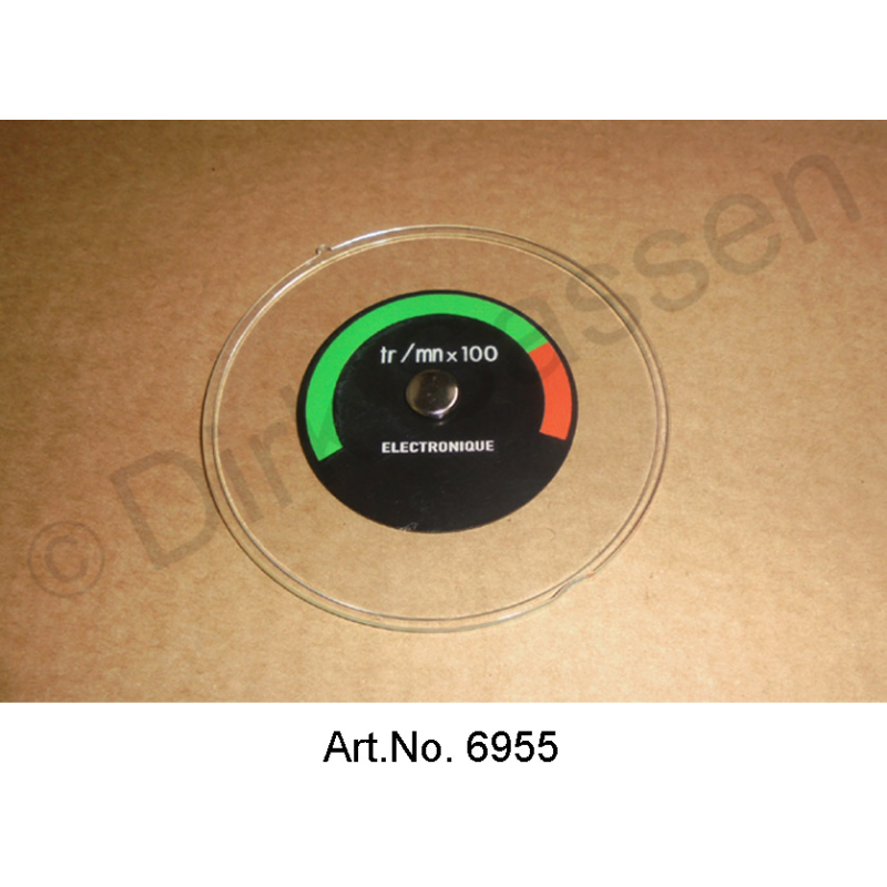 Glas voor toerenteller in de snelheidsmeter, vanaf 1969
