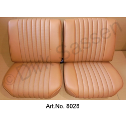 Seat covers, front seats and rear seat, Skai, light brown, fully assembled