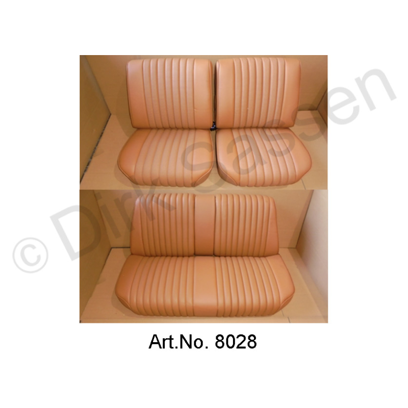 Seat covers, front seats and rear seat, Skai, light brown, fully assembled
