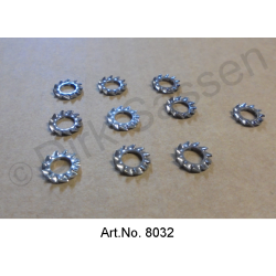 Rondelle frein dentelée, M5, lot de 10 pièces