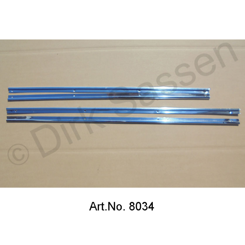 Sierstrip set, binnen, inox, bij de ingang, voor grijze rubbers