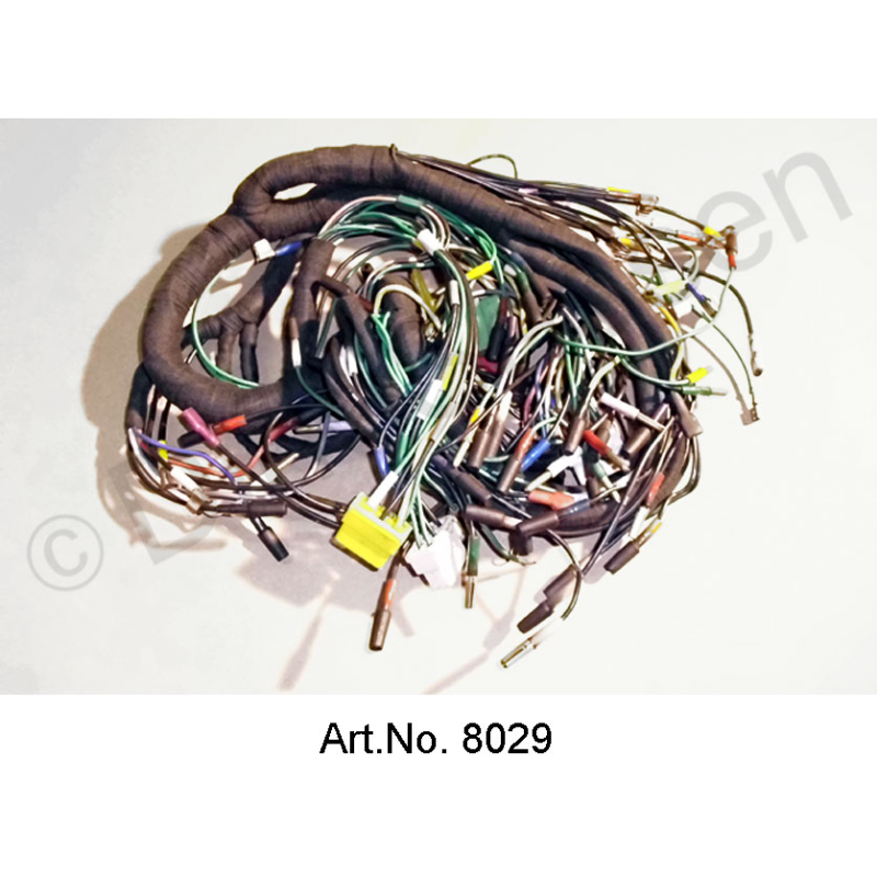 Wiring harness, alternating current, from 04/1971, battery on the left, round instruments, 8 fuses, export version