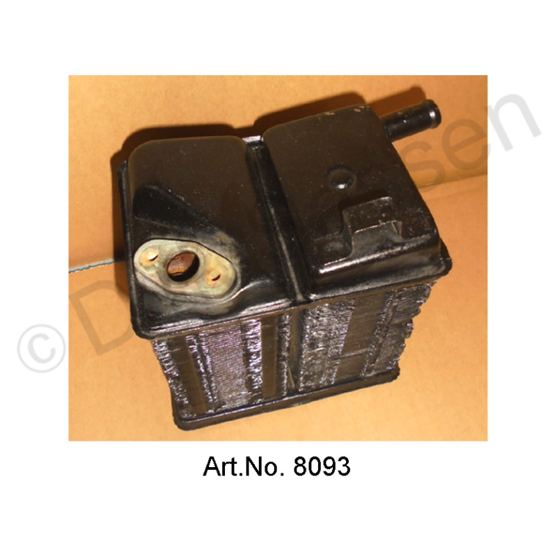 Heating radiator, large, with heating valve flange, used, functional, 1968 to 1969
