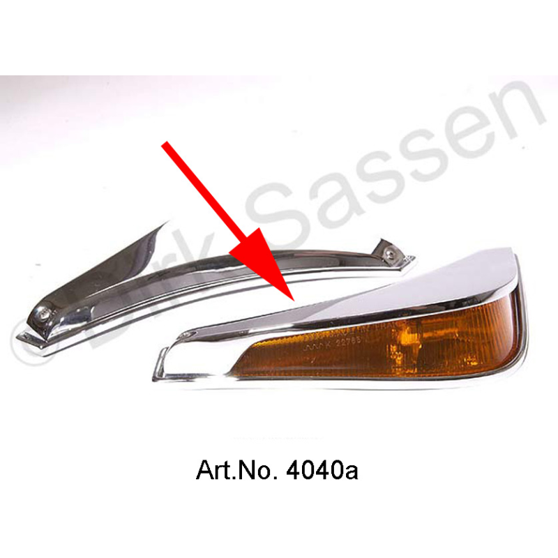 Luz intermitente, con inserto de vidrio, derecha