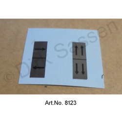 Sticker set for push buttons, hazard warning lights and parking lights