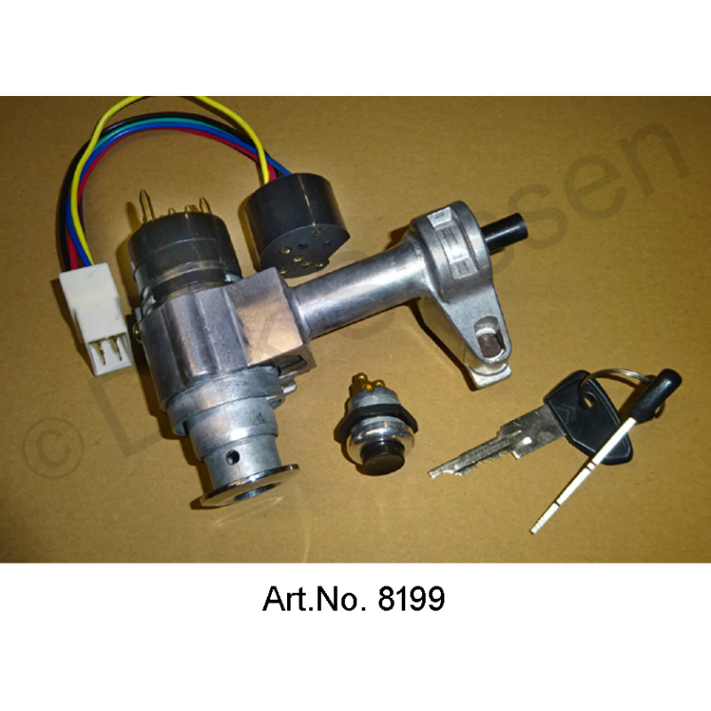 Cerradura de encendido, para coche interruptor, tipo recambio, con 6 conexiones y pulsador, pieza nueva, de 1969