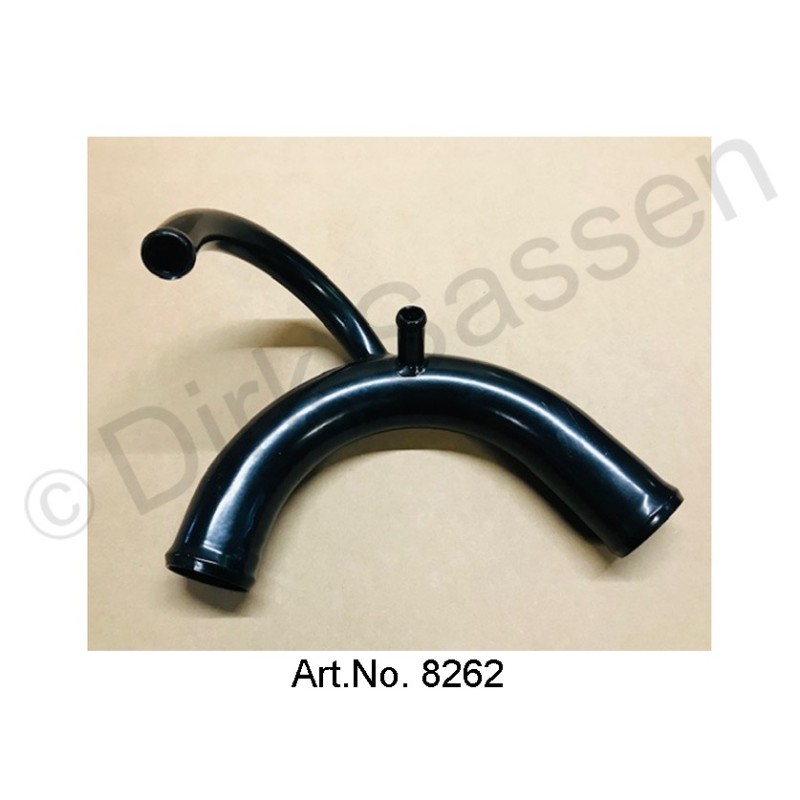 Pipa de agua de refrigeración, con dos salidas, metal, negra, de 1966