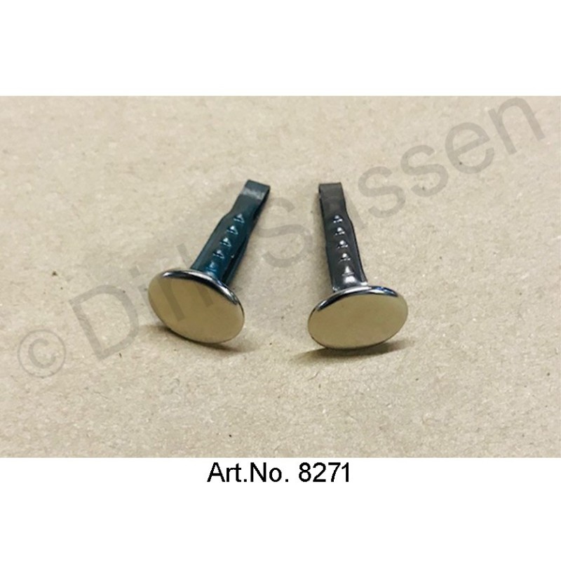 Vano piedi cromato, anteriore, sinistro, protezione, tappi cromati, set di 2 pezzi