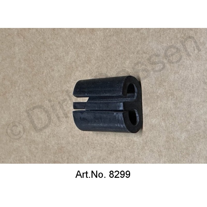 Kabel, rubberen blok, voor 2 kabels 6,35 mm/6,35 mm