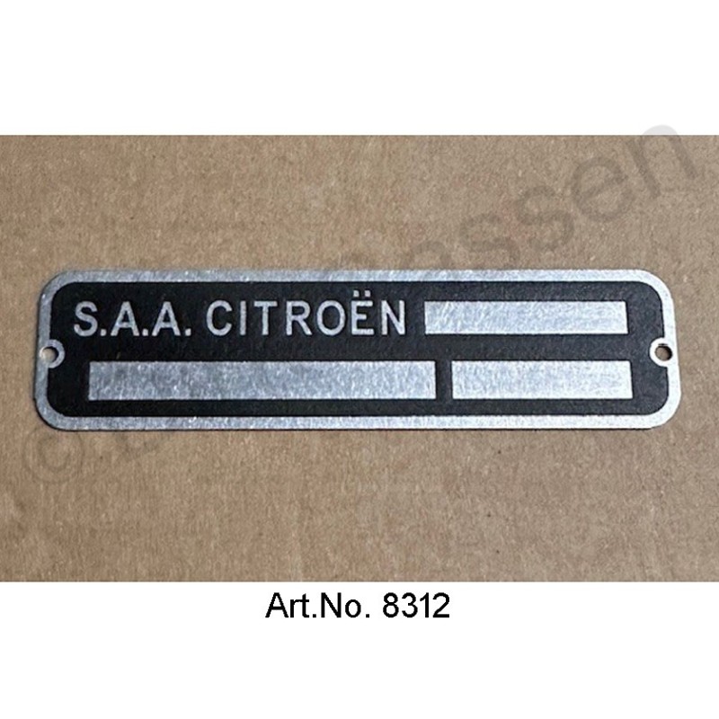 Typeplaatje, motor, zwart