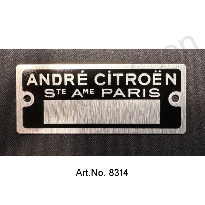 Plaque signalétique, designer Citroën