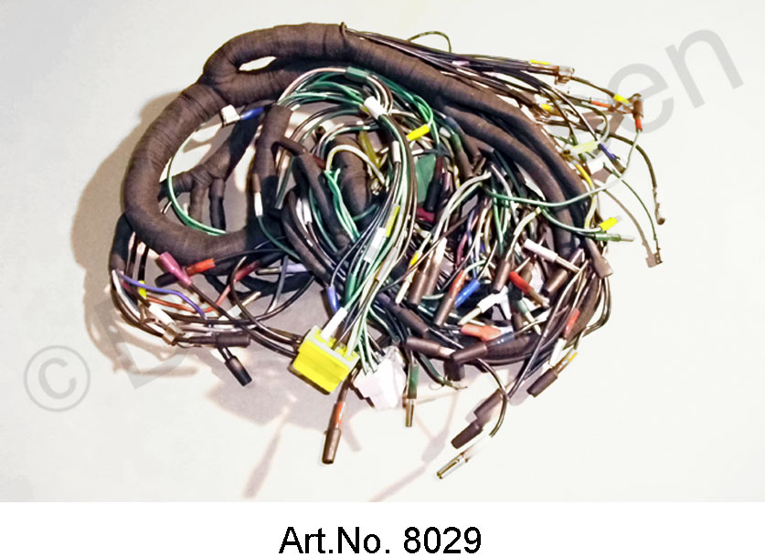 Kabelbaum, Wechselstrom, ab 04/1971, Batterie links, Rundinstrumente, 8 Sicherungen, Exportversion